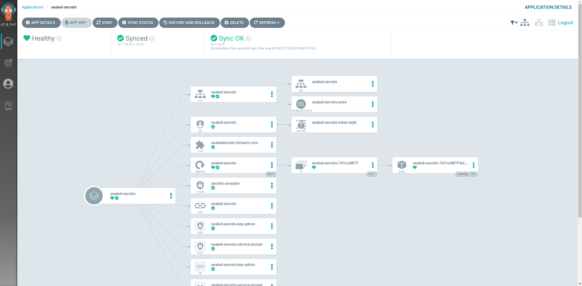 Synchronize the sealed-secrets application